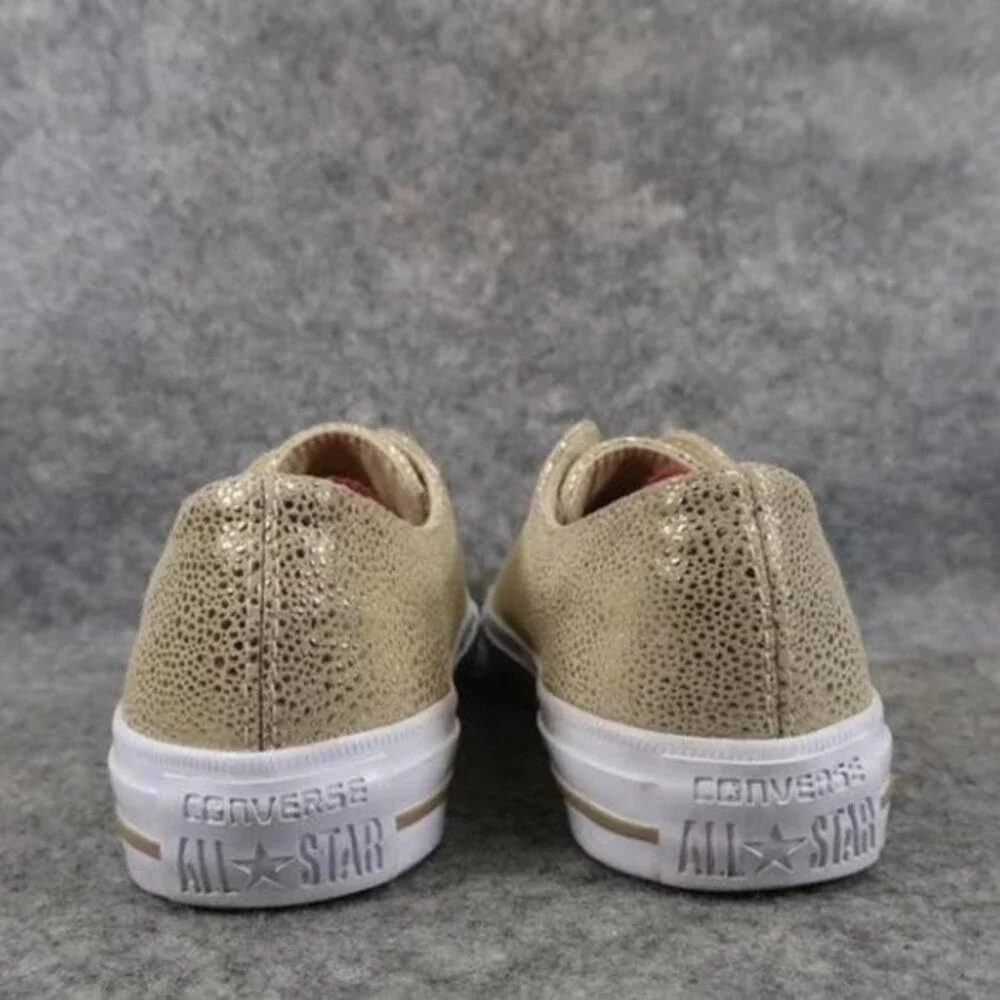 Converse All Star Sneakers Womens 5.5 Metallic Textured‎ Leather Cap Toe Lace Up - Picture 2 of 9